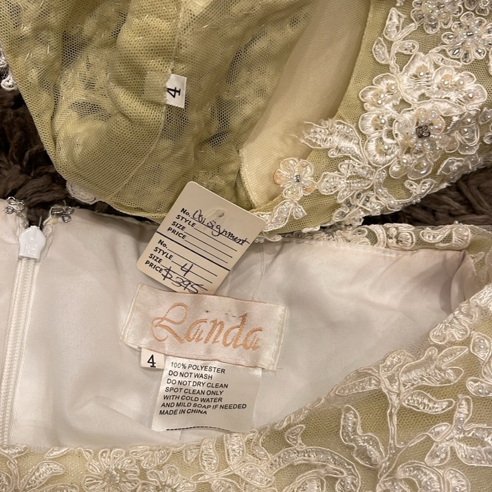 Landa Set  Size 4  Silk Long Evening Wedding Gown Vintage - Picture 17 of 17